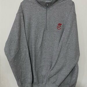 Chic Fil A Men's Gray Zip-Up Pullover Sweater